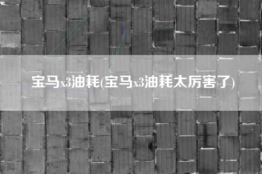 宝马x3油耗(宝马x3油耗太厉害了)