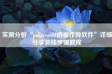 实测分析“pokerworld透视作弊软件”详细分享装挂步骤教程