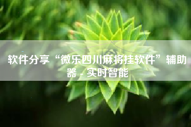 软件分享“微乐四川麻将挂软件	”辅助器 - 实时智能