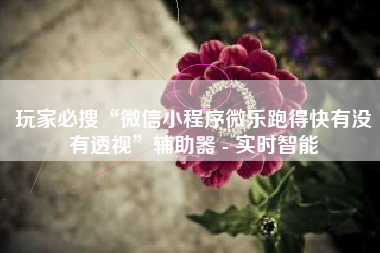 玩家必搜“微信小程序微乐跑得快有没有透视”辅助器 - 实时智能